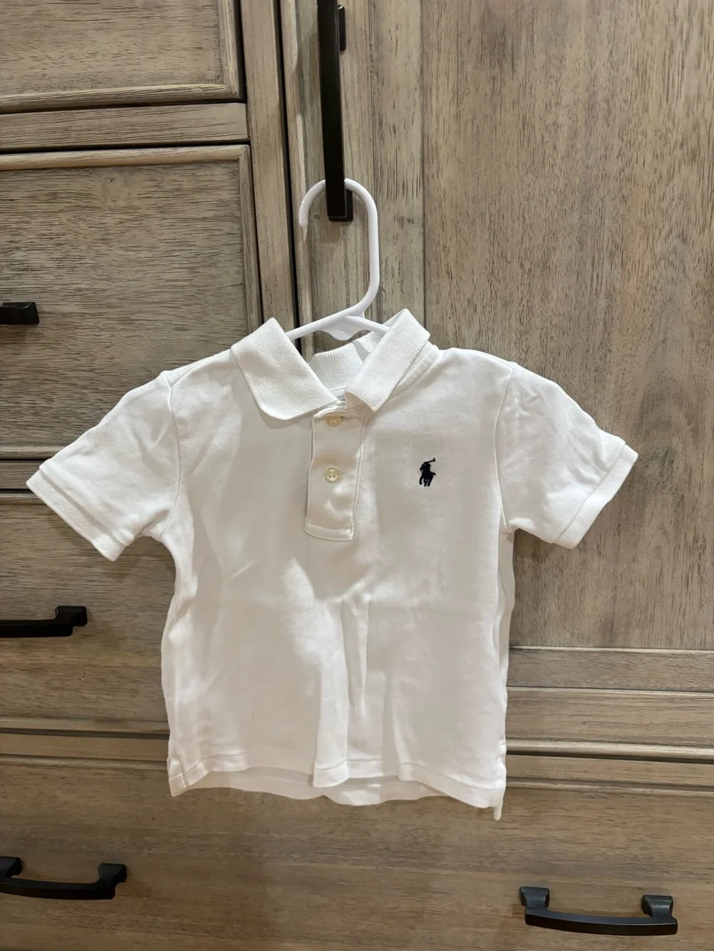 Ralph Lauren White Polo with Navy Pony - Kids